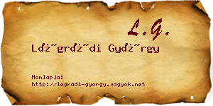 Légrádi György névjegykártya